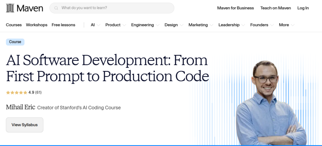 Mihail Eric – AI Software Development Review: What You'll Learn and Who This Course Is Best For(July 2026)